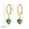 Wholesale Elegant Sweet Heart Shape Stainless Steel Plating Inlay White Gold Plated Gold Plated Zircon Earrings Necklace