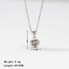 Wholesale Elegant Sweet Heart Shape Stainless Steel Plating Inlay White Gold Plated Gold Plated Zircon Earrings Necklace