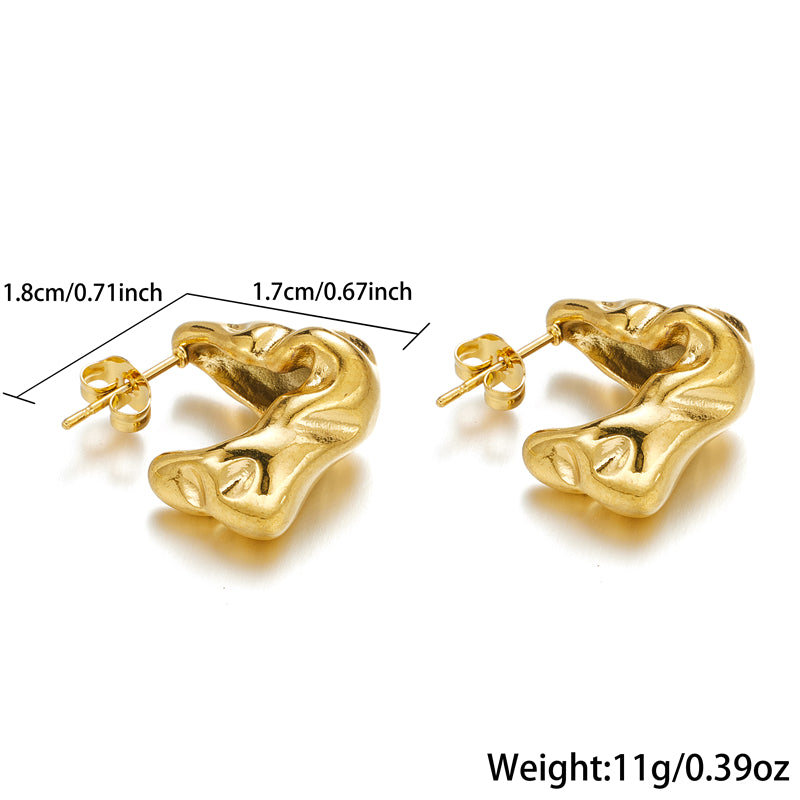 1 Pair Simple Style Classic Style Water Droplets Plating Stainless Steel 18k Gold Plated Earrings