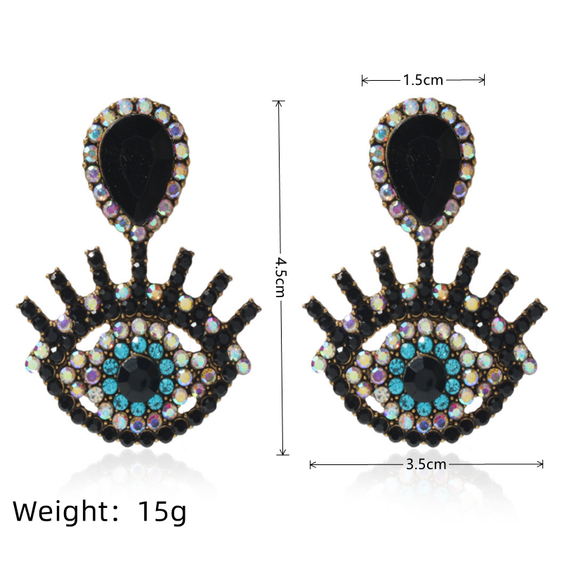 1 Pair Simple Style Eye Hollow Out Artificial Gemstones Drop Earrings