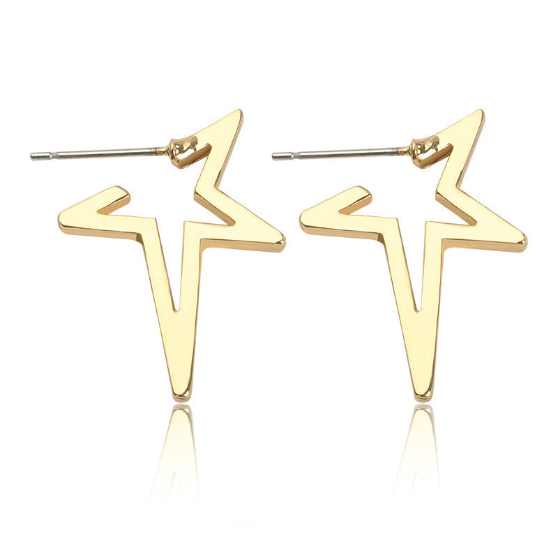 1 Pair Simple Style Geometric Star Plating Alloy Drop Earrings