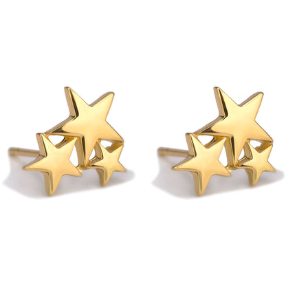 1 Pair Simple Style Geometric Star Plating Alloy Drop Earrings