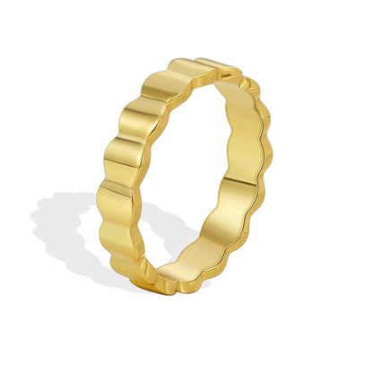 Casual Simple Style Commute Solid Color Copper 18k Gold Plated Rings In Bulk