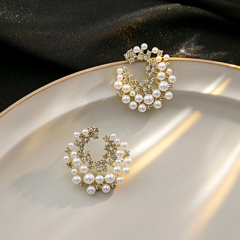 1 Pair Modern Style Round Alloy Earrings