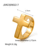 304 Stainless Steel 18K Gold Plated IG Style Classic Style Plating Cross Rings