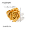 Elegant Retro Flower Stainless Steel Plating 18k Gold Plated Rings