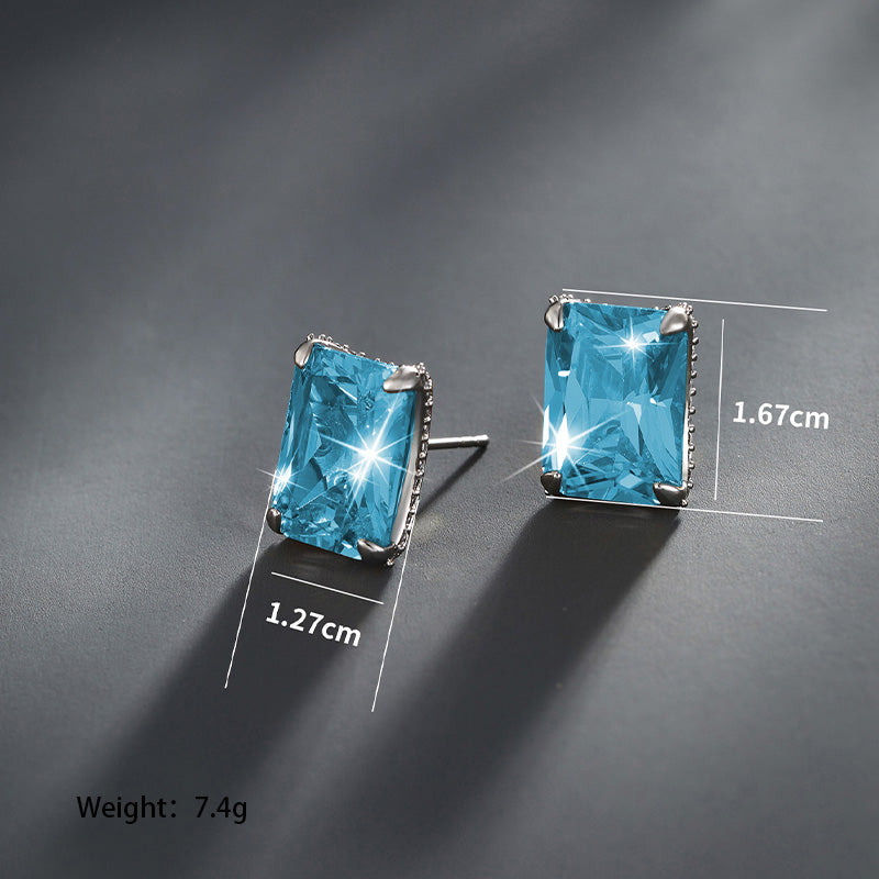 1 Pair Xuping Shiny Solid Color Plating Inlay Alloy Copper Alloy Artificial Gemstones White Gold Plated Ear Studs