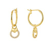 1 Pair Ig Style British Style Star Moon Key Plating Inlay Copper Pearl Beads Zircon 18k Gold Plated Drop Earrings