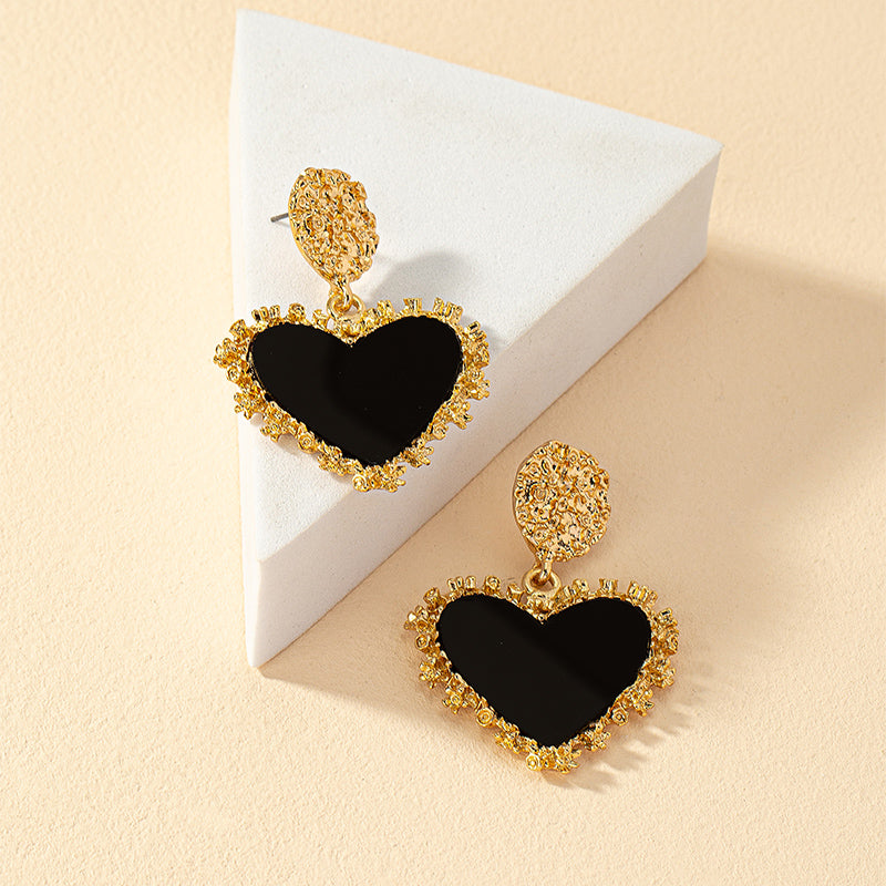 1 Pair Vintage Style Heart Shape Plating Zinc Alloy 14k Gold Plated Drop Earrings