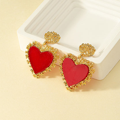 1 Pair Vintage Style Heart Shape Plating Zinc Alloy 14k Gold Plated Drop Earrings