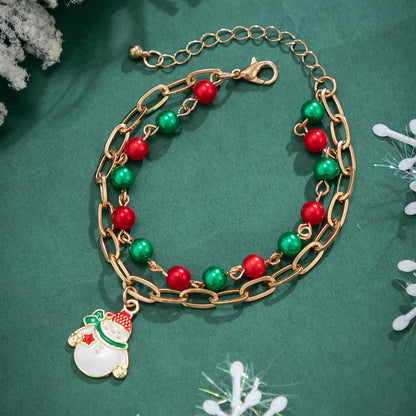 Retro Simple Style Christmas Tree Star Snowman Alloy Plastic Iron Wholesale Bracelets