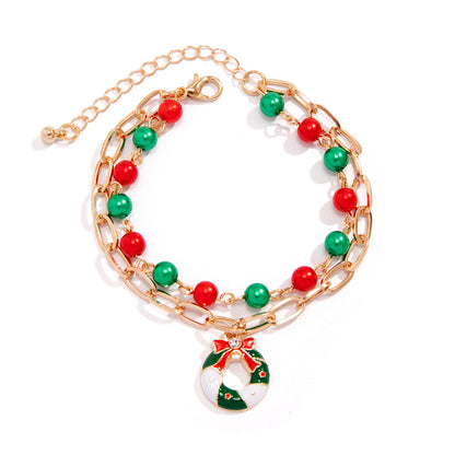 Retro Simple Style Christmas Tree Star Snowman Alloy Plastic Iron Wholesale Bracelets