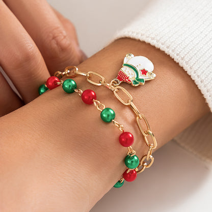 Retro Simple Style Christmas Tree Star Snowman Alloy Plastic Iron Wholesale Bracelets