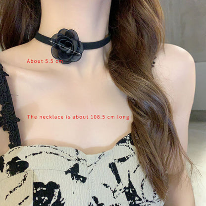 Elegant Flower Cloth Gauze Wax Rope Women's Choker