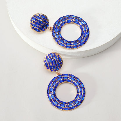 1 Pair Elegant Retro Round Plating Inlay Zinc Alloy Resin Drop Earrings