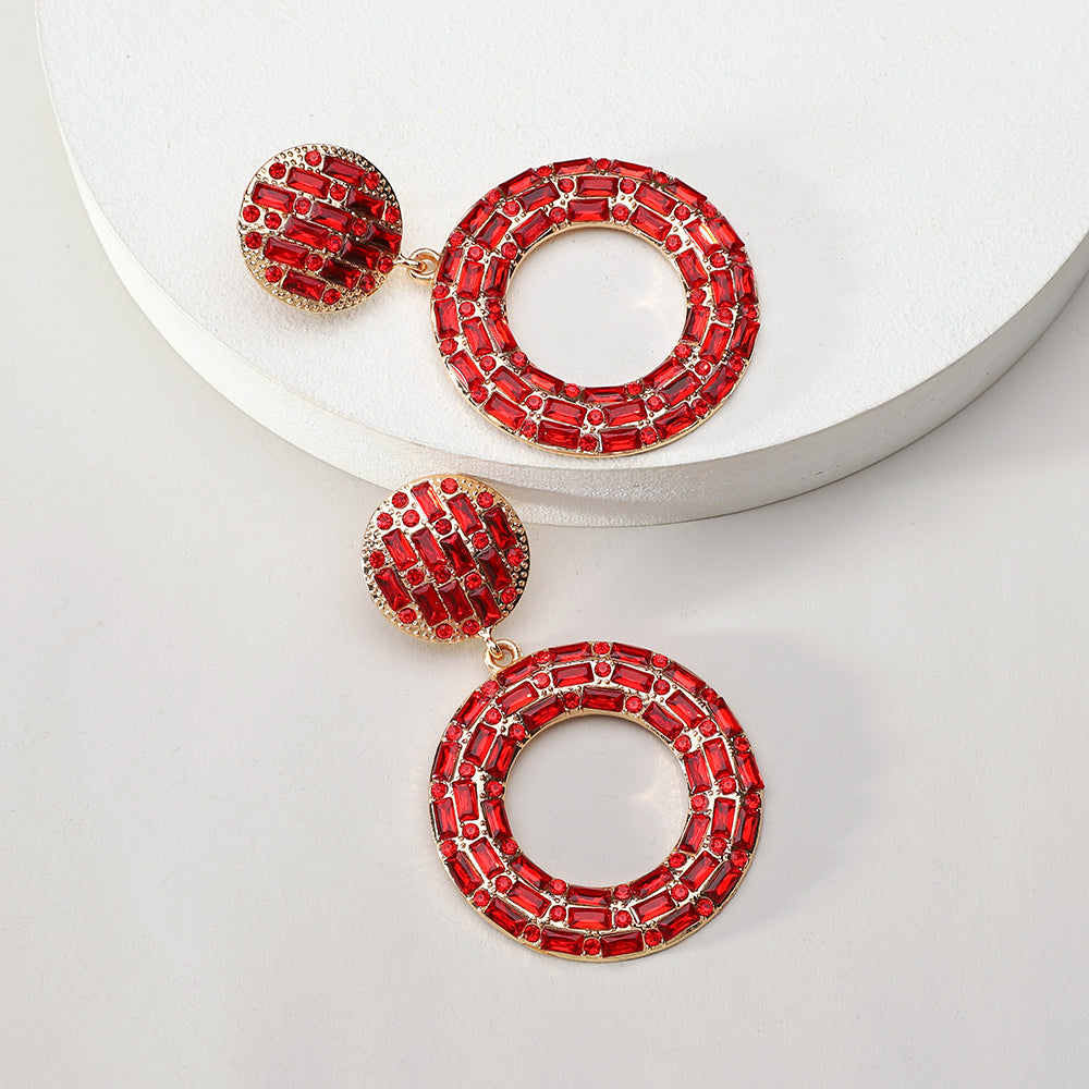 1 Pair Elegant Retro Round Plating Inlay Zinc Alloy Resin Drop Earrings