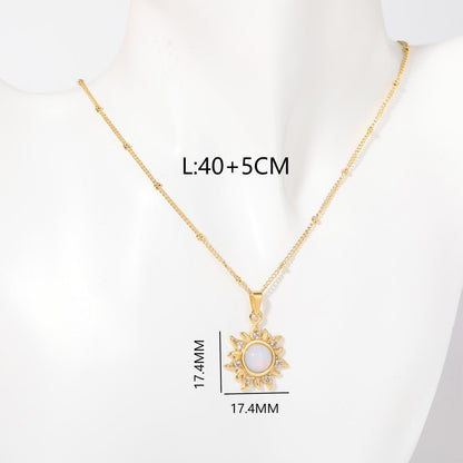 Casual Elegant Simple Style Hexagram Geometric Titanium Steel Plating 18k Gold Plated Pendant Necklace