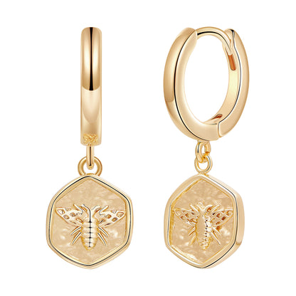 1 Pair Elegant Sweet Star Snake Plating Inlay Copper Zircon 14k Gold Plated Drop Earrings