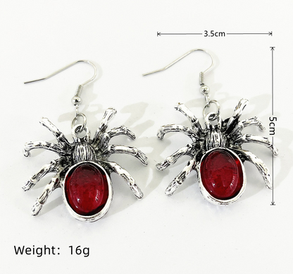 1 Pair Punk Animal Spider Plating Artificial Crystal Alloy Drop Earrings