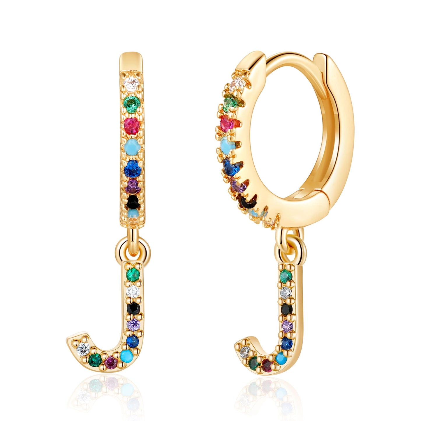 1 Pair Elegant Sweet Letter Plating Inlay Copper Zircon 14k Gold Plated Drop Earrings