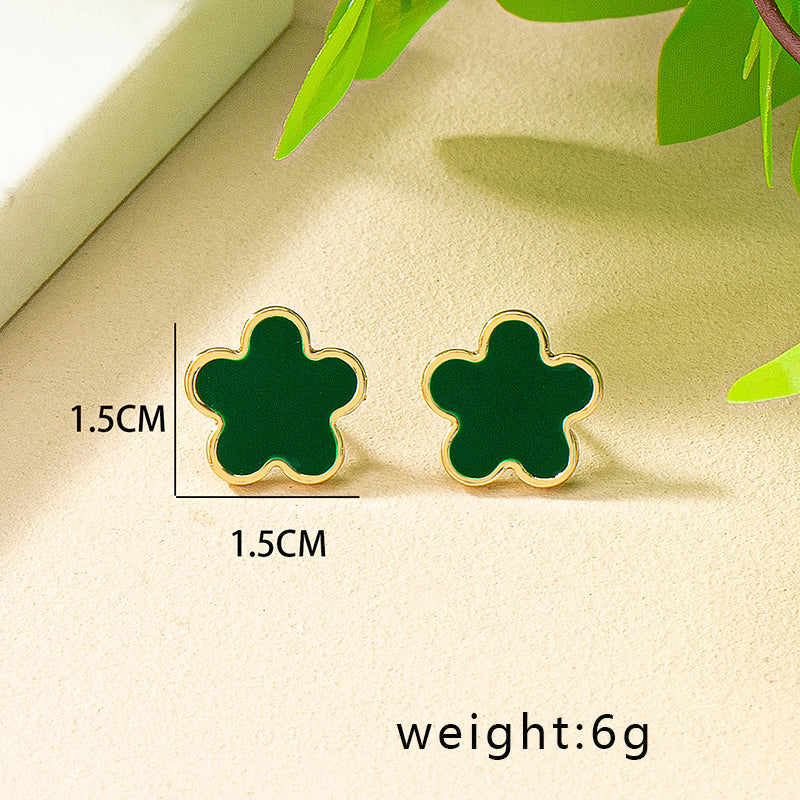 1 Pair Ig Style Vintage Style Flower Enamel Plating Alloy Gold Plated Ear Studs