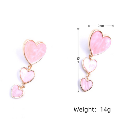 1 Pair Simple Style Heart Shape Alloy Drop Earrings