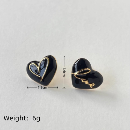 1 Pair Simple Style Heart Shape Plating Alloy Gold Plated Ear Studs