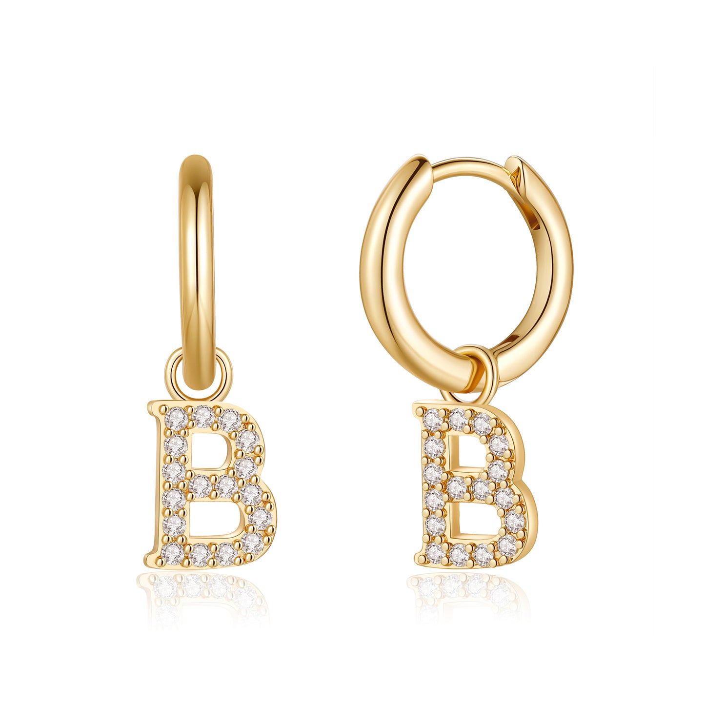 1 Pair Sweet Classic Style Letter Plating Inlay Copper Zircon 14k Gold Plated Drop Earrings