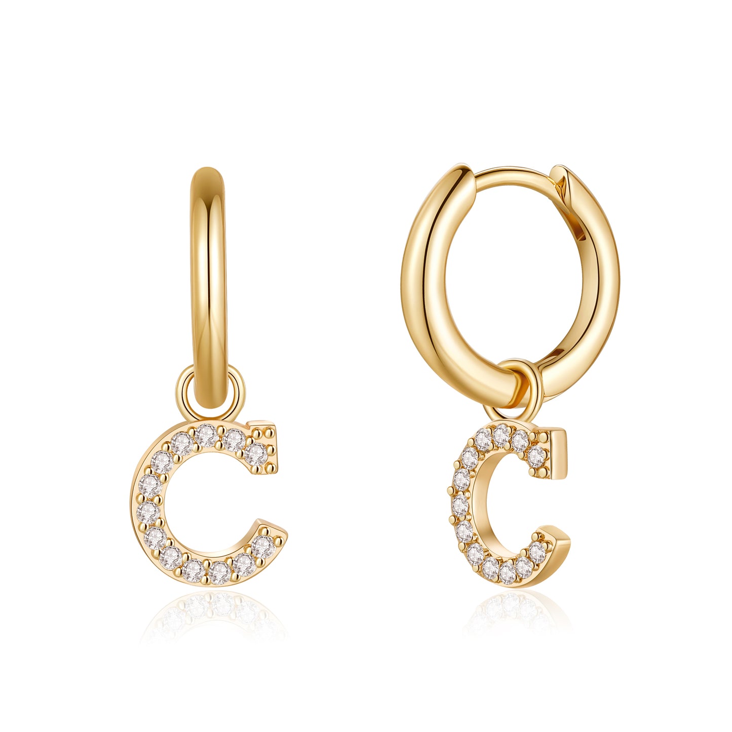 1 Pair Sweet Classic Style Letter Plating Inlay Copper Zircon 14k Gold Plated Drop Earrings