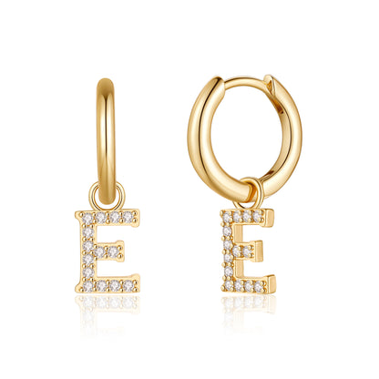 1 Pair Sweet Classic Style Letter Plating Inlay Copper Zircon 14k Gold Plated Drop Earrings