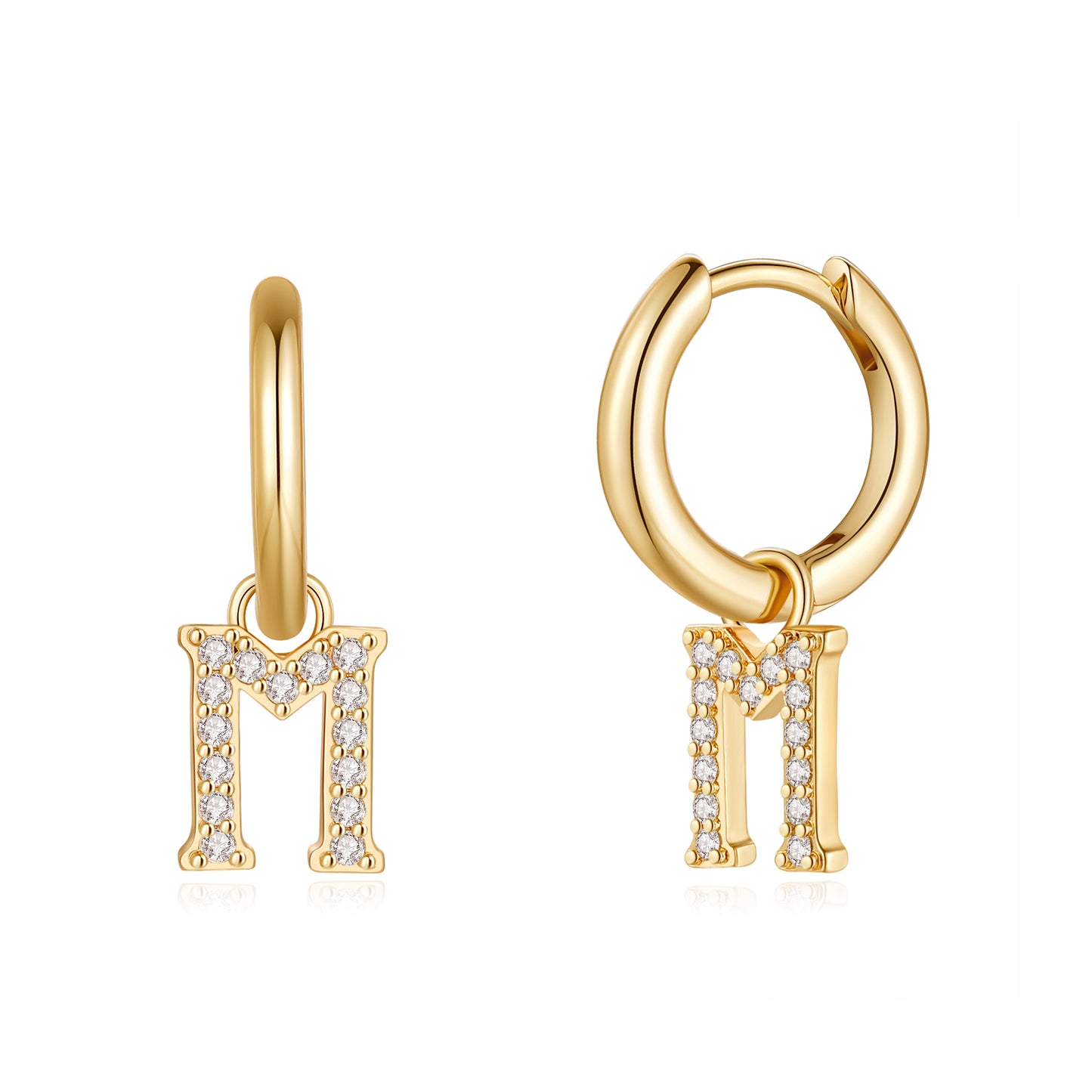 1 Pair Sweet Classic Style Letter Plating Inlay Copper Zircon 14k Gold Plated Drop Earrings