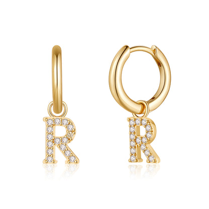 1 Pair Sweet Classic Style Letter Plating Inlay Copper Zircon 14k Gold Plated Drop Earrings