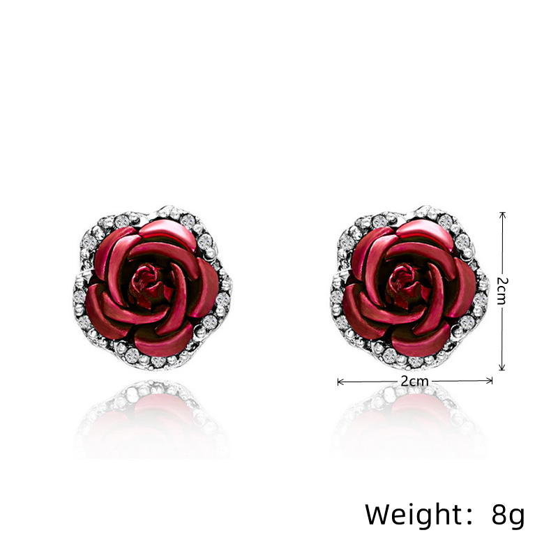 1 Pair Vintage Style Flower Tassel Plating Inlay Alloy Rhinestones Drop Earrings