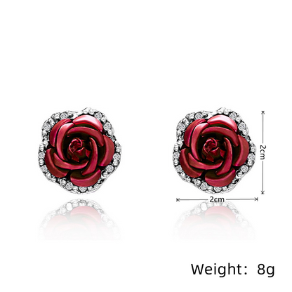 1 Pair Vintage Style Flower Tassel Plating Inlay Alloy Rhinestones Drop Earrings