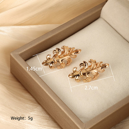 1 Pair Xuping Plant Ginkgo Leaf Plating Alloy Copper Alloy 18k Gold Plated Ear Studs