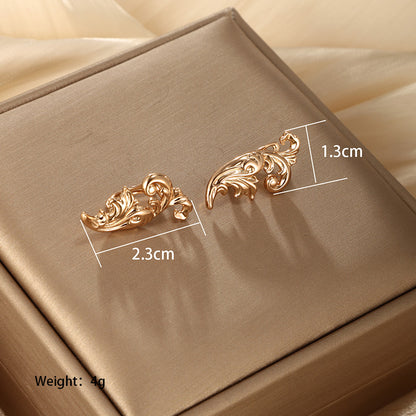 1 Pair Xuping Plant Ginkgo Leaf Plating Alloy Copper Alloy 18k Gold Plated Ear Studs