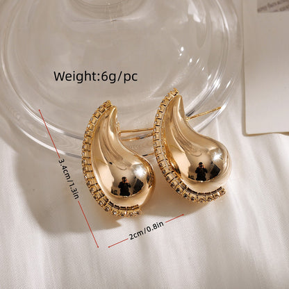 1 Pair Simple Style Solid Color Plating Copper Gold Plated Ear Studs