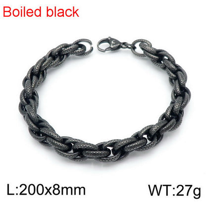 Classic Style Solid Color Titanium Steel Plating 18k Gold Plated Men's Bracelets