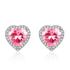 Fashion Heart-shaped Topaz Female Blue Crystal Zircon Copper Earrings