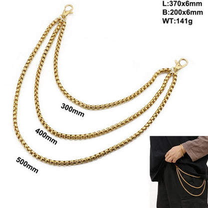 Hip-hop Solid Color Titanium Steel Unisex Waist Chain