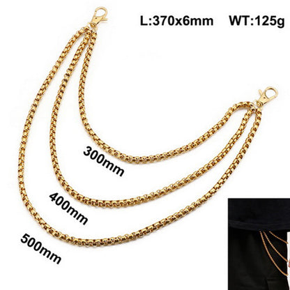 Hip-hop Solid Color Titanium Steel Unisex Waist Chain