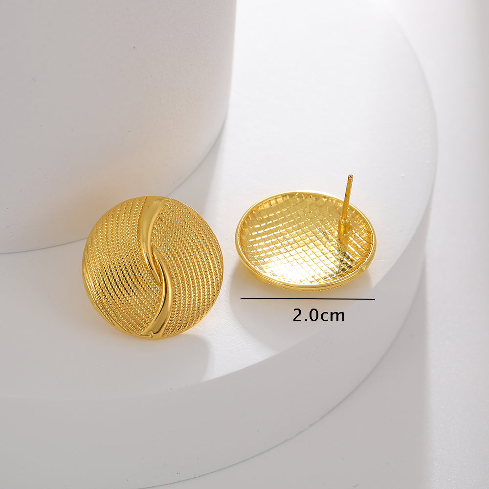 1 Pair Hip-hop Simple Style Solid Color Plating Copper 18k Gold Plated White Gold Plated Ear Studs