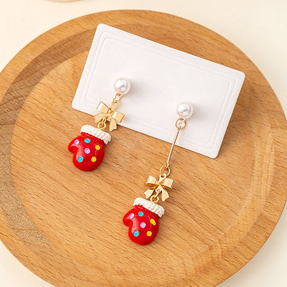 1 Pair Cartoon Style Cute Gloves Alloy Drop Earrings