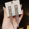 1 Pair Simple Style Geometric Solid Color Plating Inlay Alloy Rhinestones Drop Earrings