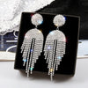 1 Pair Simple Style Geometric Solid Color Plating Inlay Alloy Rhinestones Drop Earrings