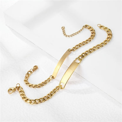 Basic Simple Style Solid Color Rectangle Stainless Steel Plating 18k Gold Plated Unisex Bracelets