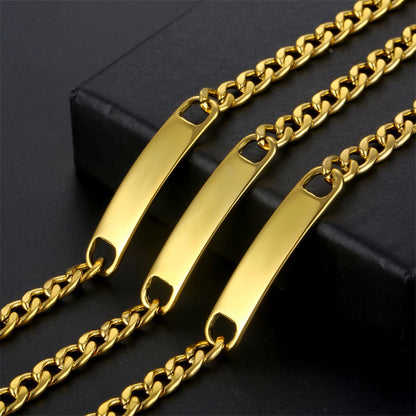 Basic Simple Style Solid Color Rectangle Stainless Steel Plating 18k Gold Plated Unisex Bracelets