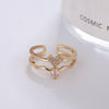 Simple Style Heart Shape Copper 18k Gold Plated Silver Plated Zircon Adjustable Ring In Bulk