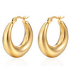 1 Pair Simple Style Solid Color Plating Stainless Steel Gold Plated Earrings