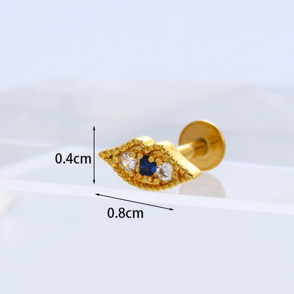 Exaggerated Flower Inlaid Zircon Metal Earrings